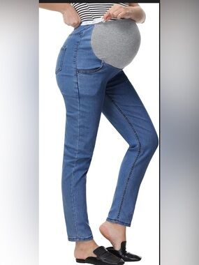 NWT Maacie Maternity Jeans High-Waisted Over-The-Bell Support Size Large